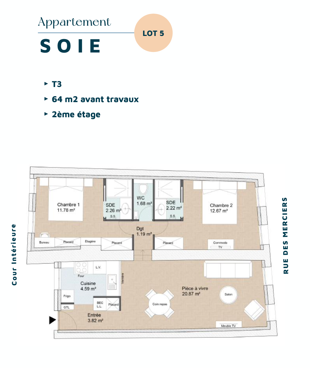 prestigious apartment 3 Rooms for sale on LA ROCHELLE (17000)